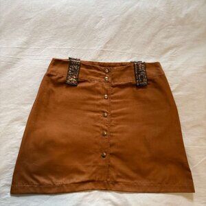 Faux Suede A-Line Mini Skirt